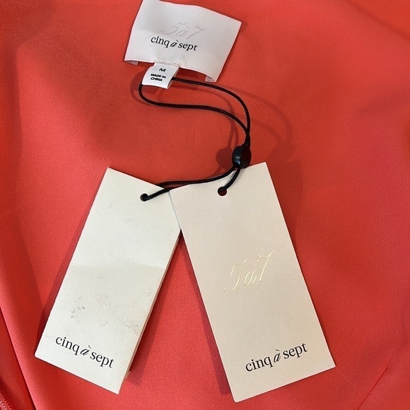 Cinq A Sept Stace Neon Coral One Shoulder Blouse Size Medium New with tags! - Picture 5 of 16